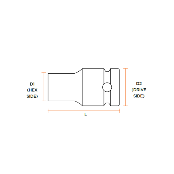 Cheie tubulara hexagonala de impact de 1/2", 11mm