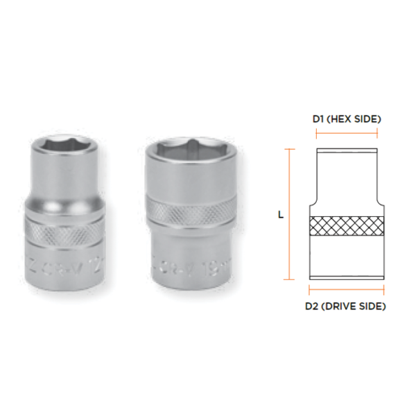 Cheie tubulara hexagonala de 1/2", 13mm, Crv