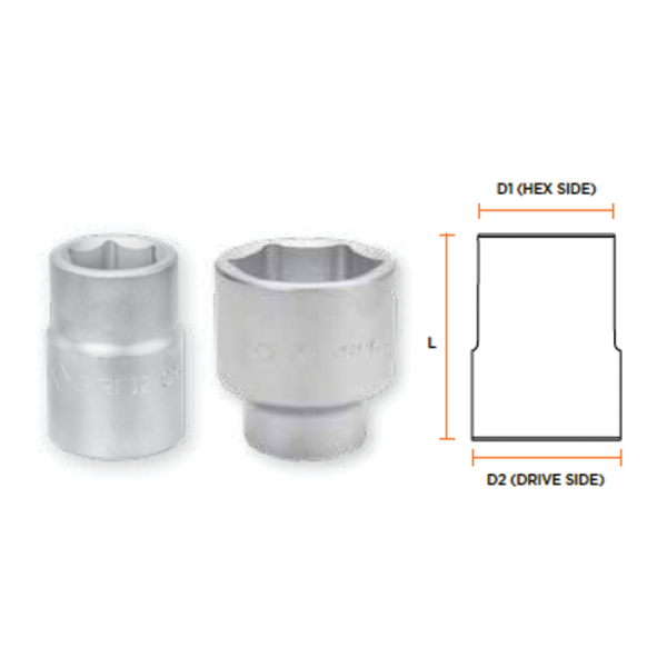 Cheie tubulara hexagonala de 3/4", 22mm, Crv